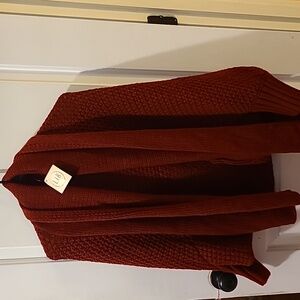 NWT L.I.B. New York Chunky Knit Red Cardigan